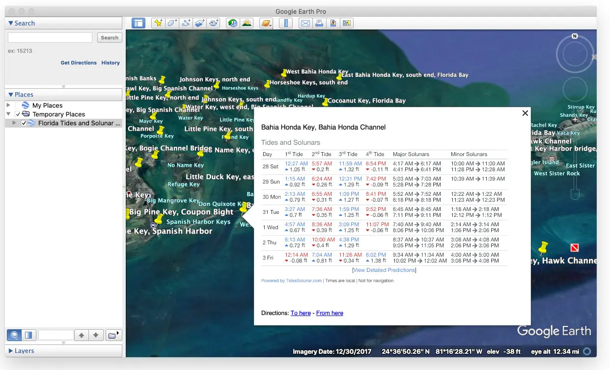 TidesPro.com Predictions in Google Earth Pro