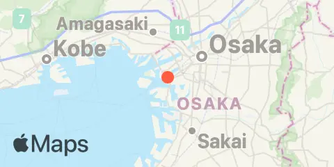 Placering af Osaka (大阪)