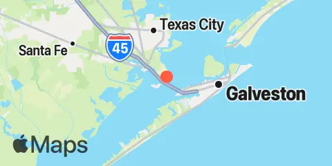 Galveston Railroad Bridge Location